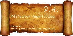 Pásztor Amarillisz névjegykártya
