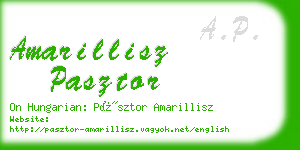 amarillisz pasztor business card
